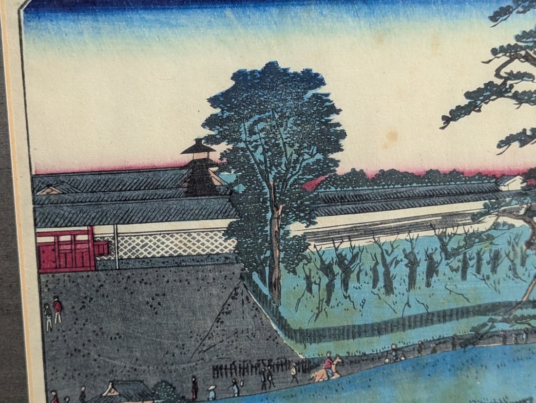 Shosai Ikkei Japanese Woodblock Print 'Yanaka Suwa no Yashiro' 48 Views of Tokyo - 3