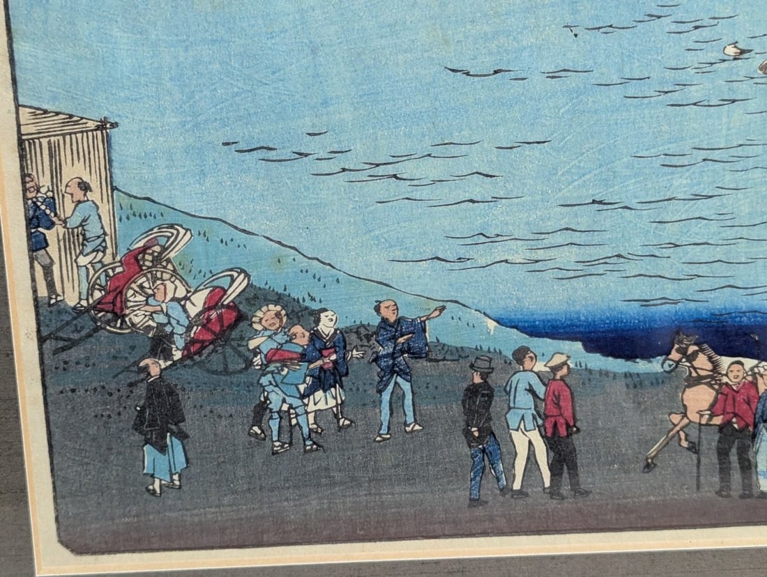 Shosai Ikkei Japanese Woodblock Print 'Yanaka Suwa no Yashiro' 48 Views of Tokyo - 7