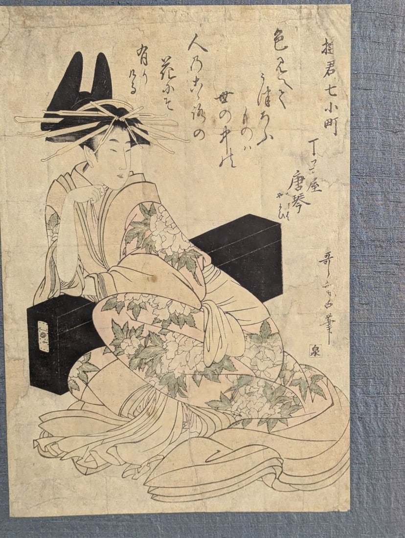 Kitagawa Utamaro Japanese Woodblock Print, Karakoto of the Chojiya, Courtesans Series - 2