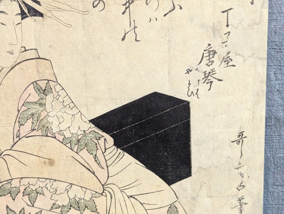 Kitagawa Utamaro Japanese Woodblock Print, Karakoto of the Chojiya, Courtesans Series - 6