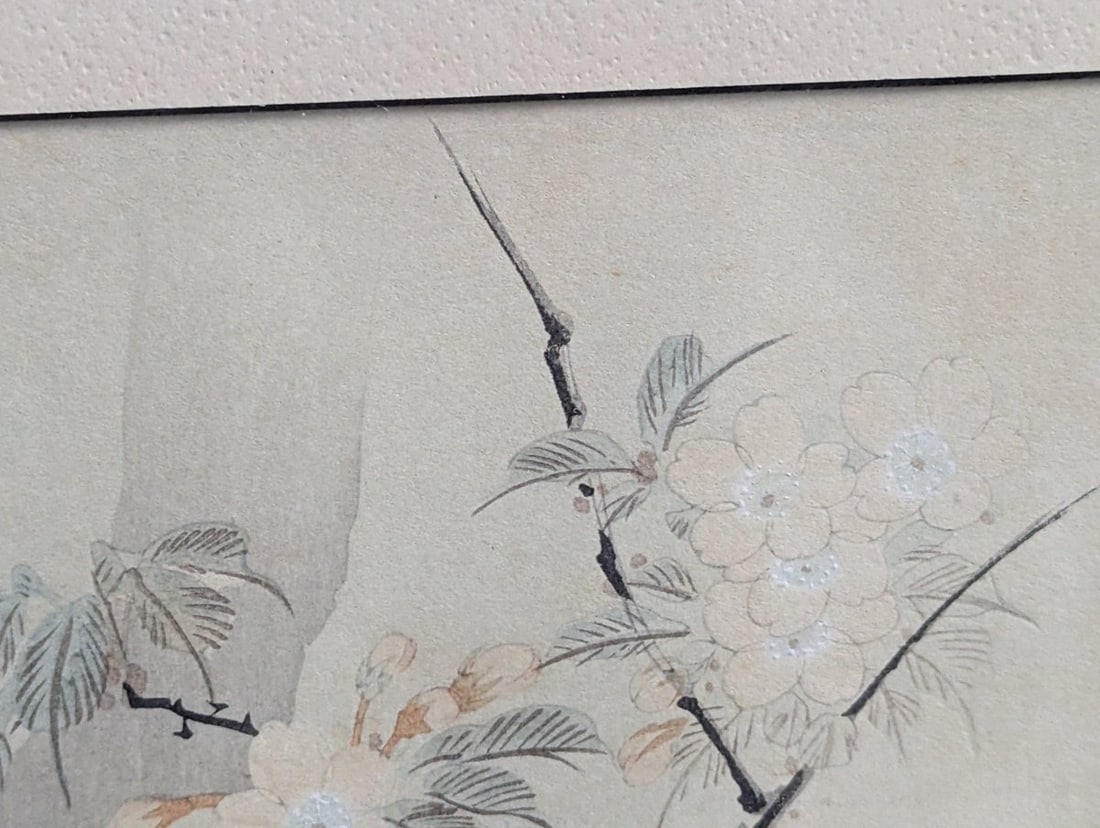 Japanese Woodblock Print by Nomura Bunkyo (Sekisen), Crow on a Flowering Branch - 4
