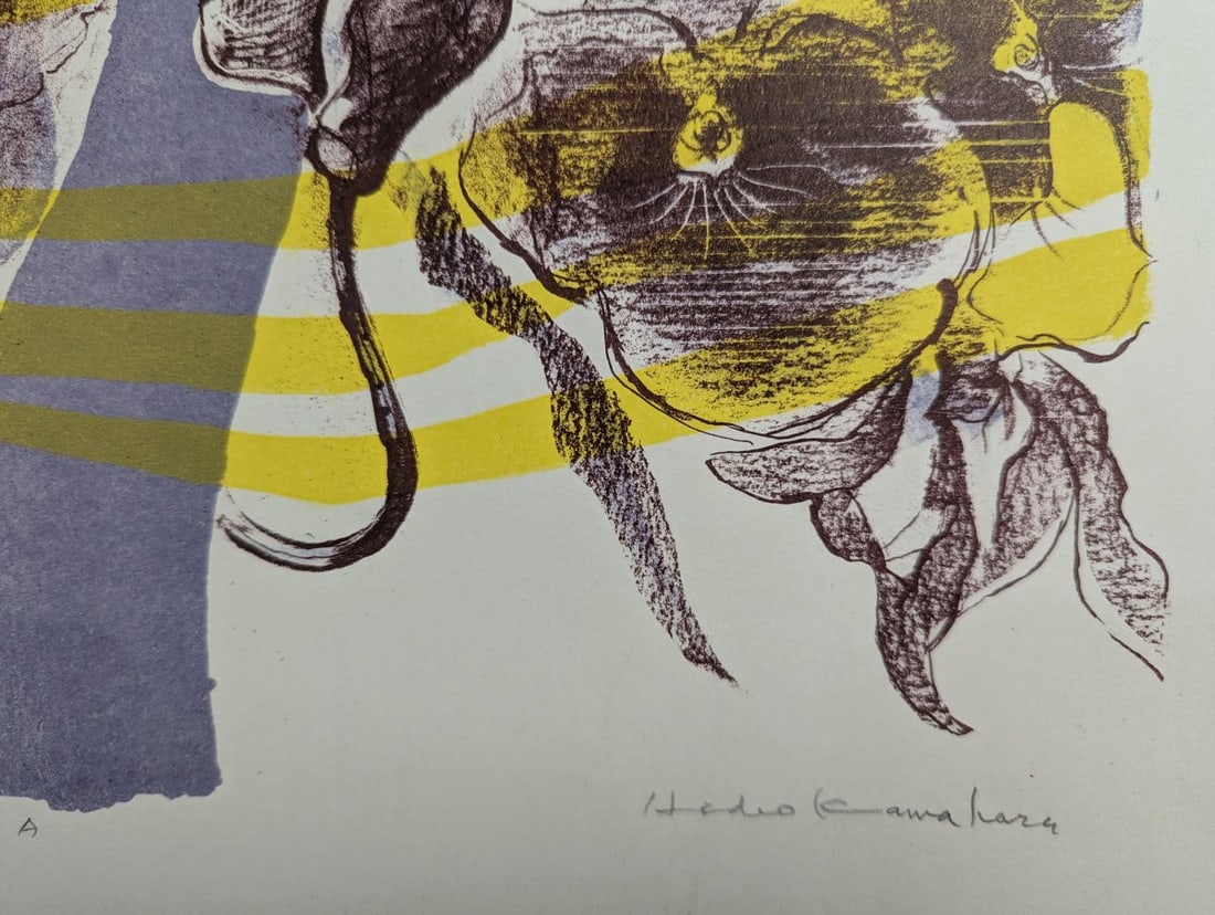 Hideo Kawahara Dream of Pansy A Japanese Woodblock Print Color Art - 10