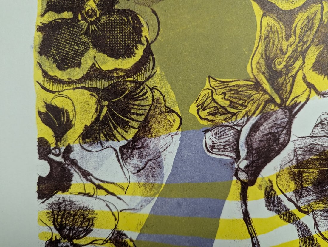 Hideo Kawahara Dream of Pansy A Japanese Woodblock Print Color Art - 7