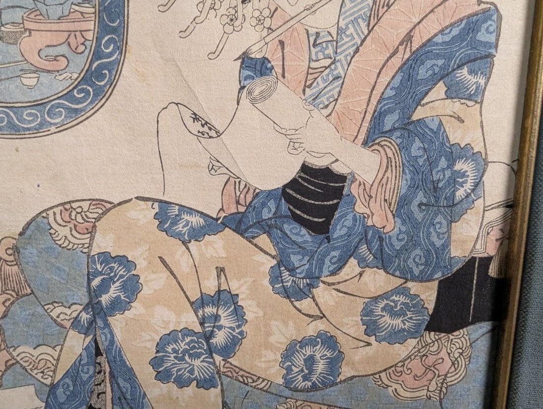 Keisai Eisen Japanese Woodblock Print The Feeling of Staying Put Isuwari no jo c 1820s - 6
