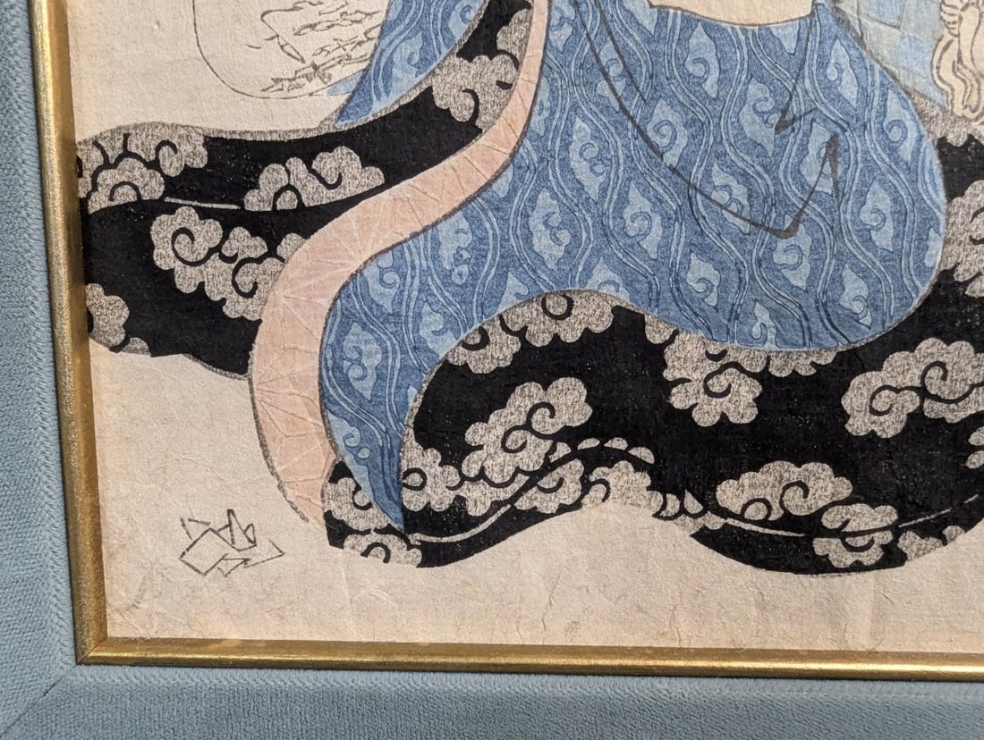 Keisai Eisen Japanese Woodblock Print The Feeling of Staying Put Isuwari no jo c 1820s - 7
