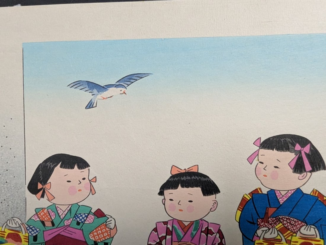 Hitoshi Kiyohara 'Shichi-Go-San' Japanese Woodblock Print - Traditional Festival Art - 3