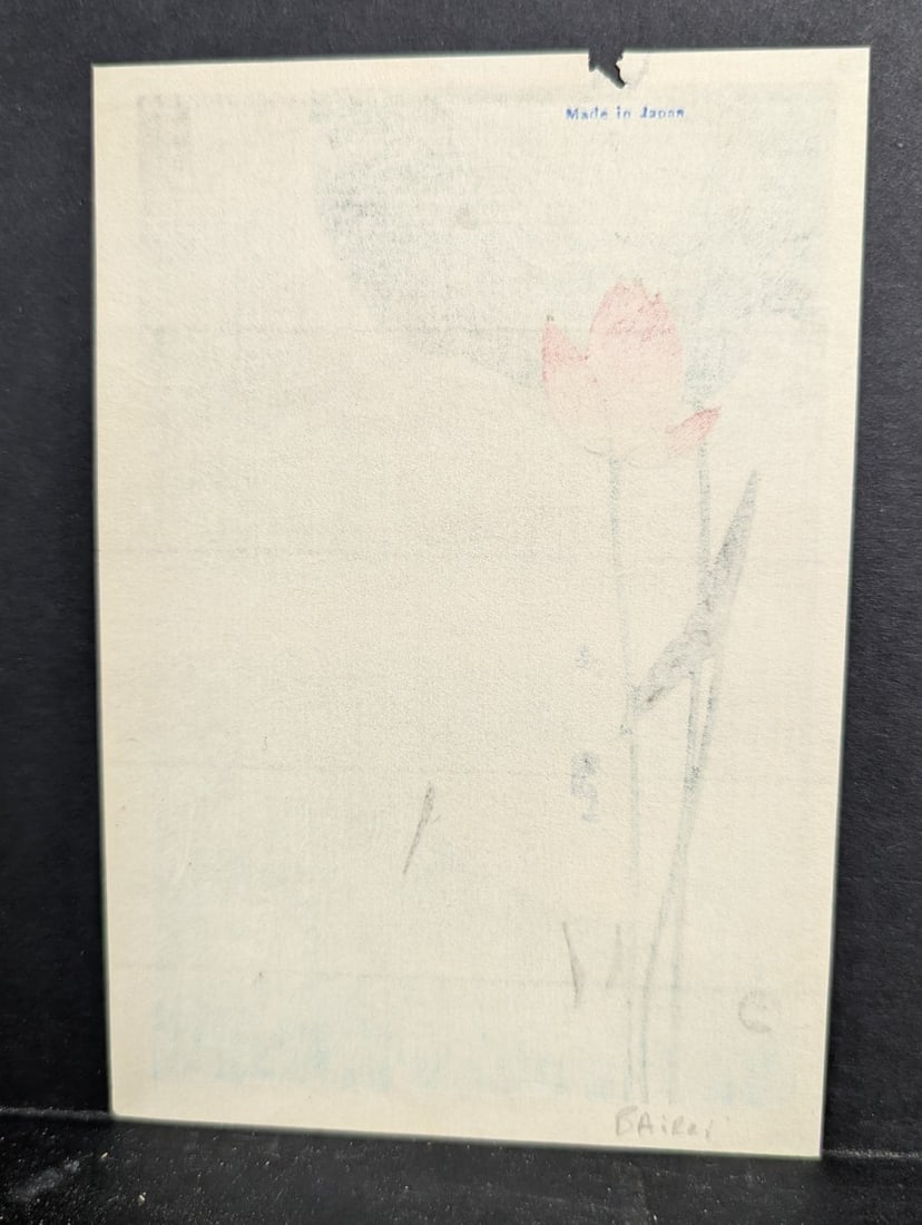 Kono Bairei Japanese Woodblock Print - Egret and Lotus - Stunning Artwork - 5