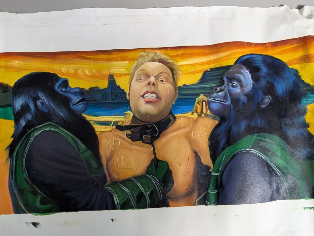 Original Planet of the Apes Themed Oil Painting on Canvas by J.H. - 2