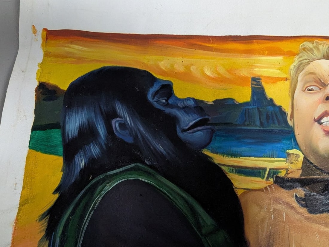 Original Planet of the Apes Themed Oil Painting on Canvas by J.H. - 3