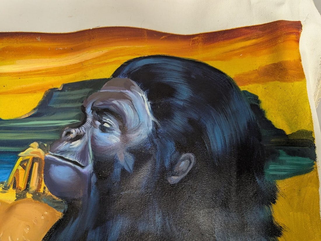 Original Planet of the Apes Themed Oil Painting on Canvas by J.H. - 7
