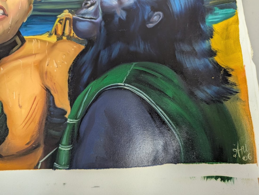 Original Planet of the Apes Themed Oil Painting on Canvas by J.H. - 8