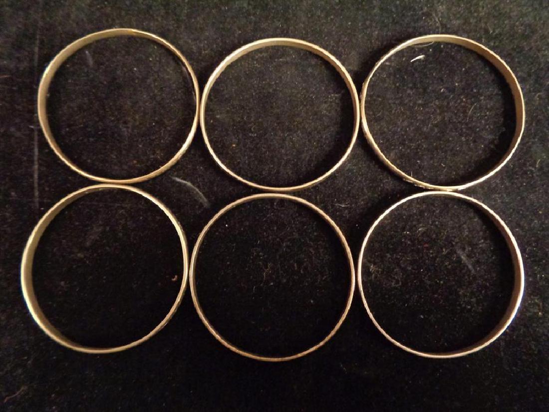 Six Mexican Sterling Silver Bangle Bracelets (1 of 5)