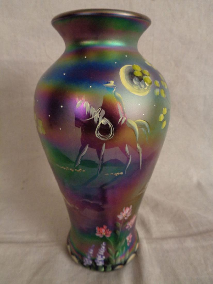 Fenton Glass Vase Artist Signed S. Waters (1 of 4)