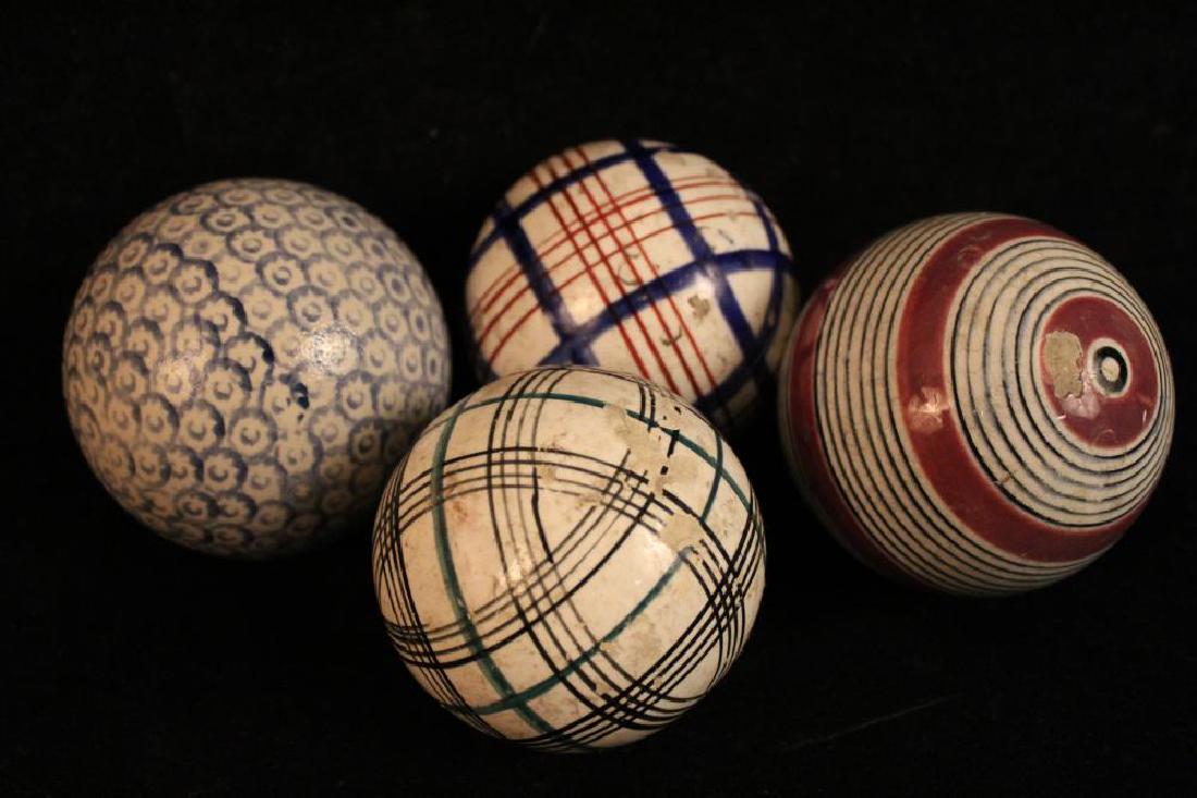 Four Antique Victorian Scottish Carpet Balls (1 of 6)