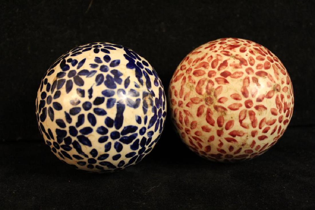 Two Antique Victorian Scottish Carpet Balls (1 of 5)