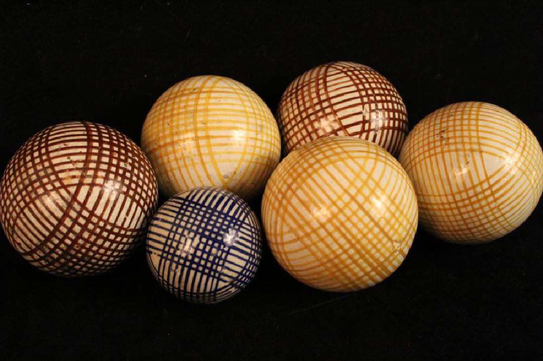 Six Antique Victorian Scottish Carpet Balls (1 of 5)