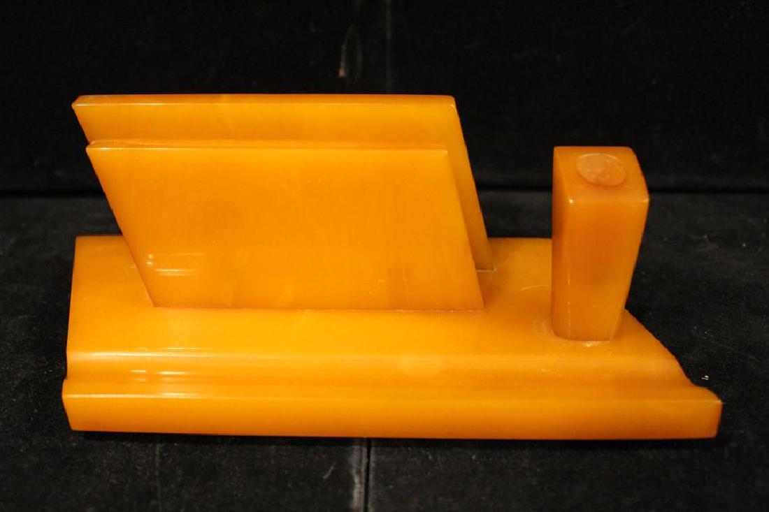 Art Deco Butterscotch Bakelite Pen Letter Holder (1 of 6)