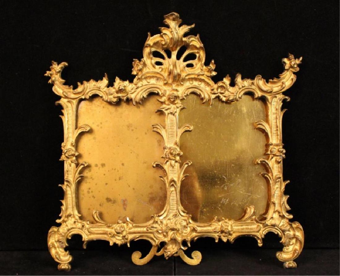 Antique Ormolu Gilt Brass Double Picture Frame (1 of 6)