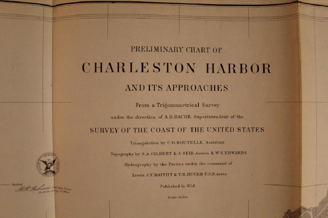 1858 Chart Map of Charleston Harbor (1 of 8)