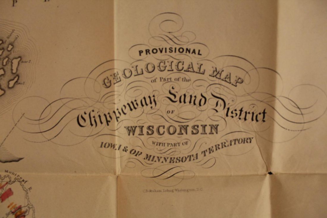 1847 Map Chippeway Land District Wisconsin (1 of 8)