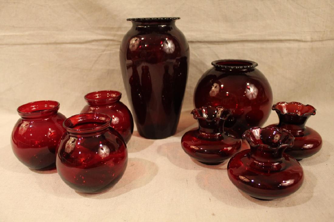 Collection Vintage Ruby Red Glass Vases (1 of 5)