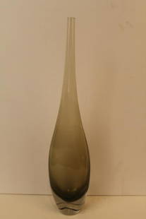 Bengt Orup Smoked Glass Vase for Johansfors: 16" H.