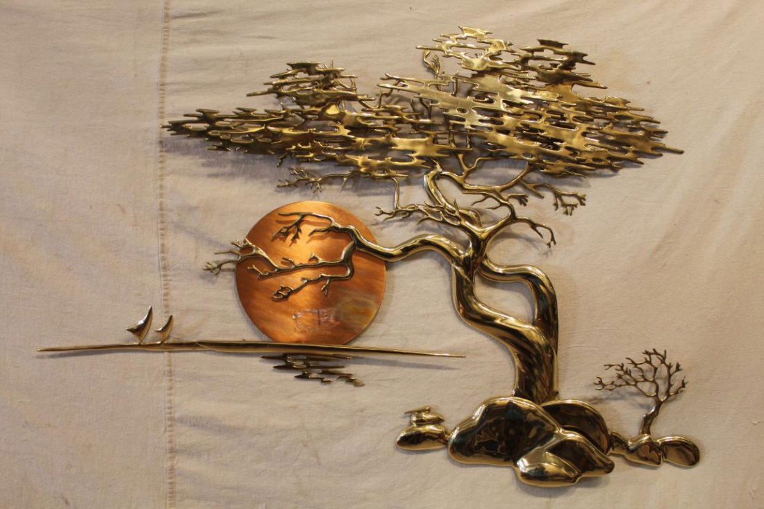 1970's Brass & Copper Metal Wall Sculpture (1 of 7)