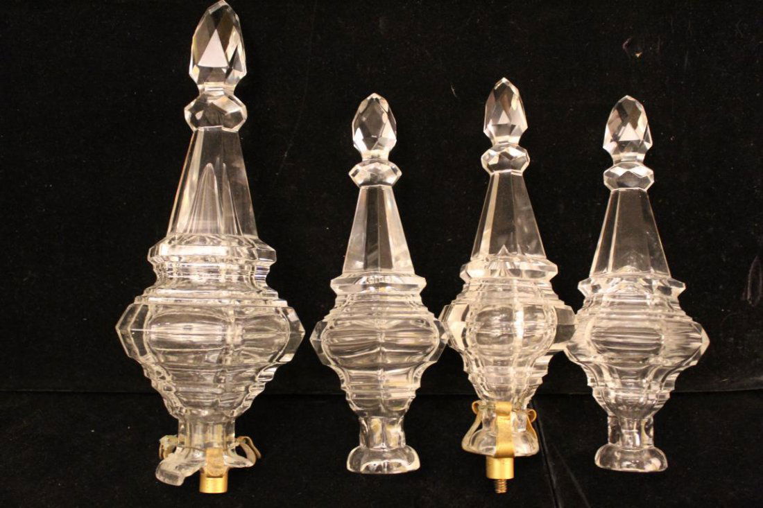Antique Glass Chandelier Candelabra Finials (1 of 7)