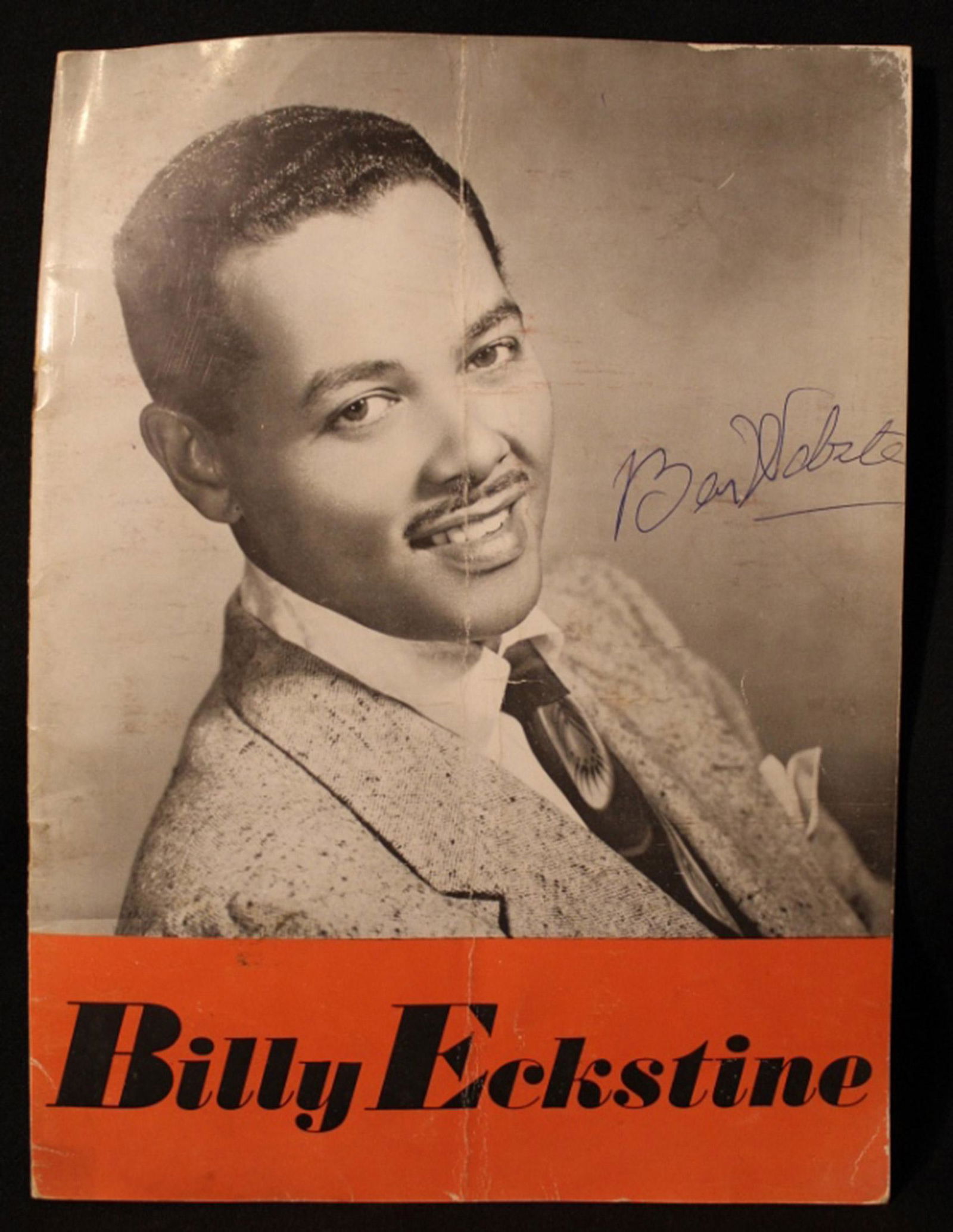 1940's Billy Eckstine signed Souvenir, Ben Webster: Published b the William Morris Agency, publicity package for jazz singer Billy Eckstine, signed by Eckstine "Mr. B." , also signed n the cover by jazz saxophonist Ben Webster, by jazz musician George