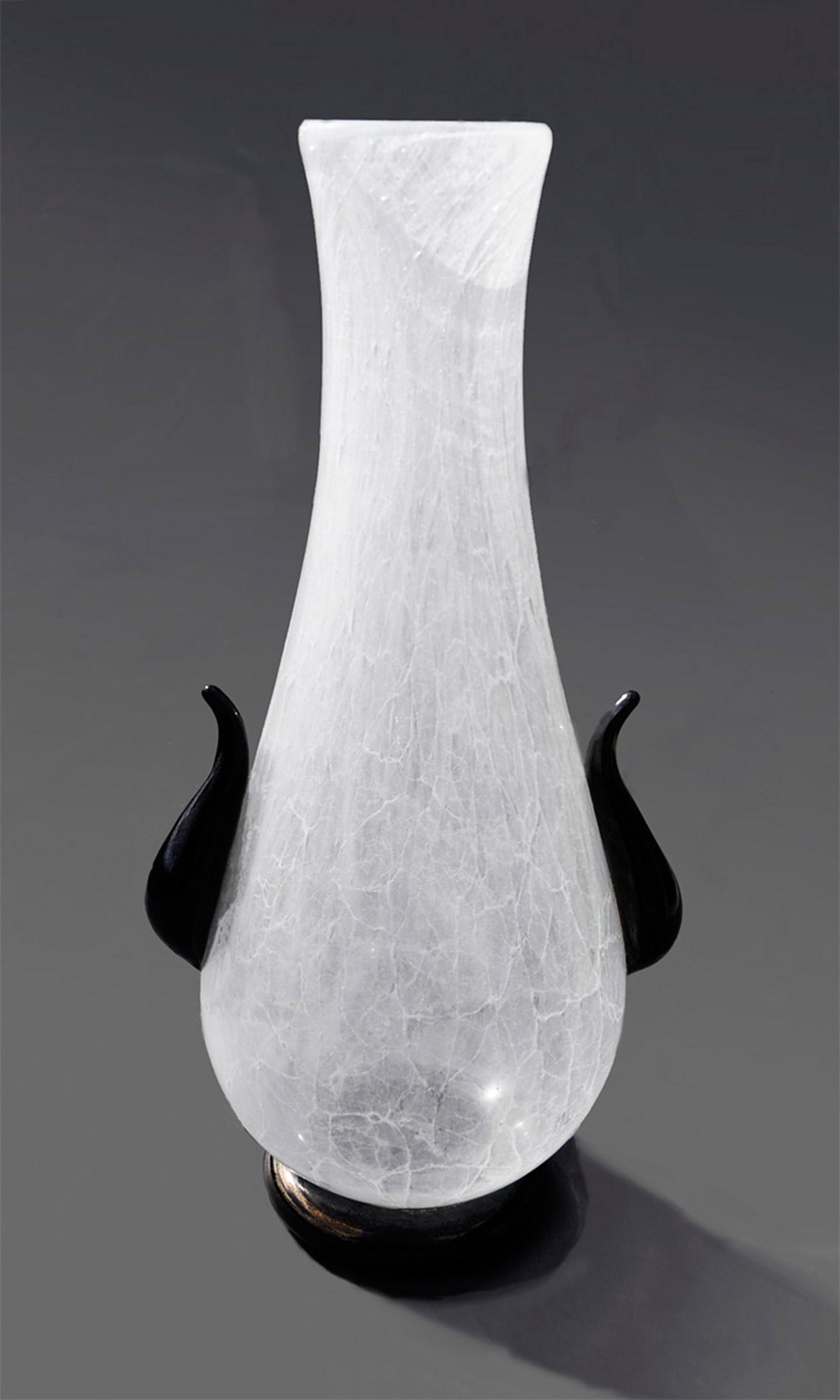 Large Ercole Barovier Style Murano Primavera Glase: Large Ercole Barovier Style Murano Primavera glass vase. In good condition. Dimension approximately 7" diameter x 15"H.