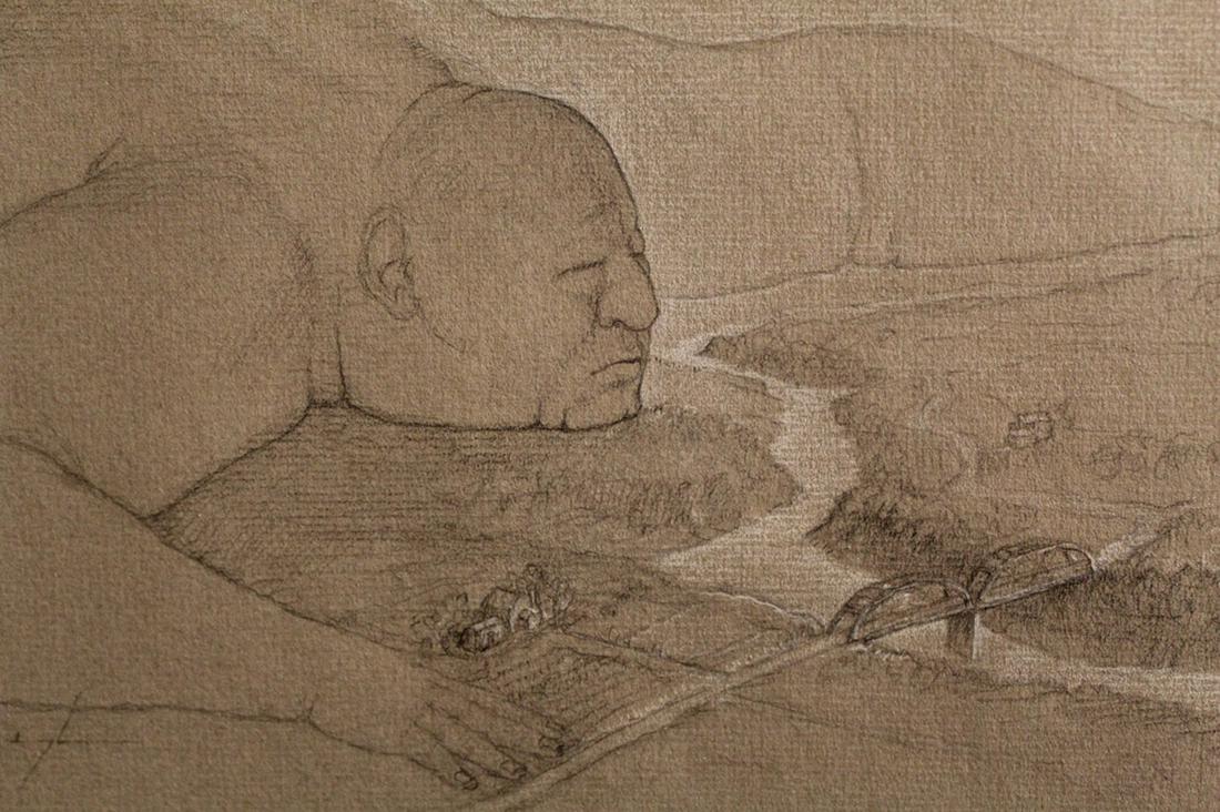 Vintage Original Illustration Drawing of a Giant (1 of 6)