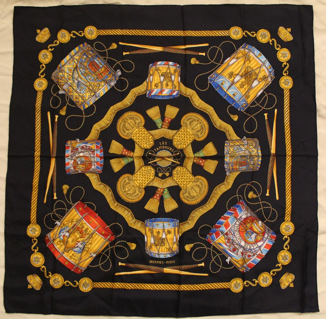Vintage Hermes Les Tambours Silk Scarf (1 of 6)