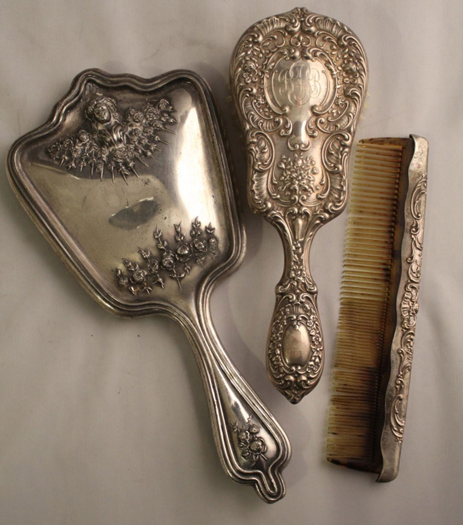 Antique Gorham Sterling Vanity Brush and Comb (1 of 6)