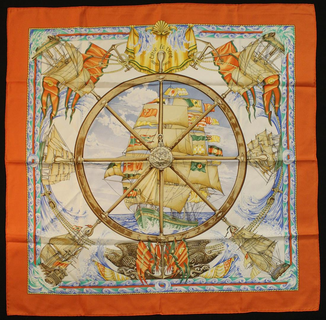 Hermes Vintage Vive Le Vent Silk Scarf (1 of 6)