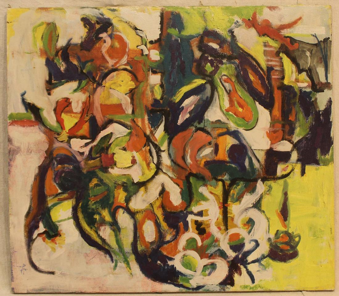 Vintage Modernist Abstract Oil on Canvas (1 of 5)