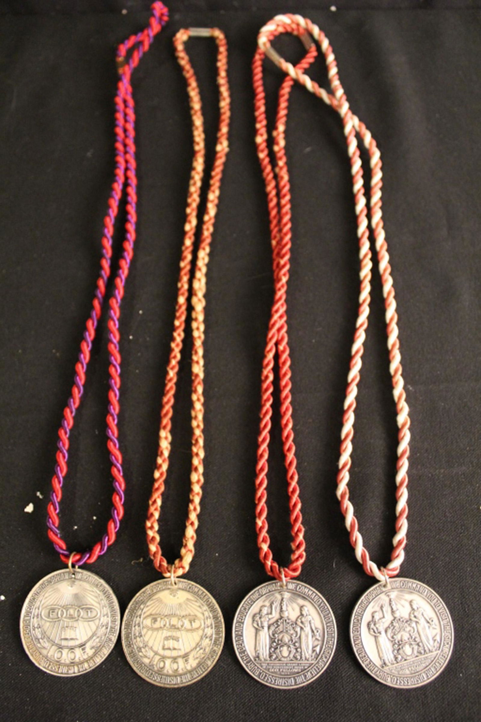 Antique Odd Fellows Medallions with Silk Cords (1 of 3)