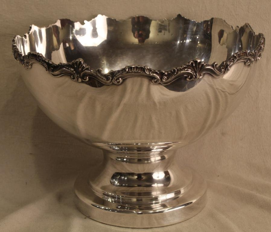 Vintage Large Silver Plate Punch Bowl