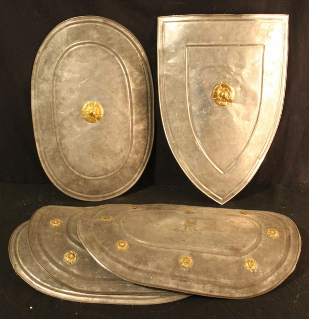 Mixed Group Five Odd Fellows Tin & Brass Shields (1 of 4)