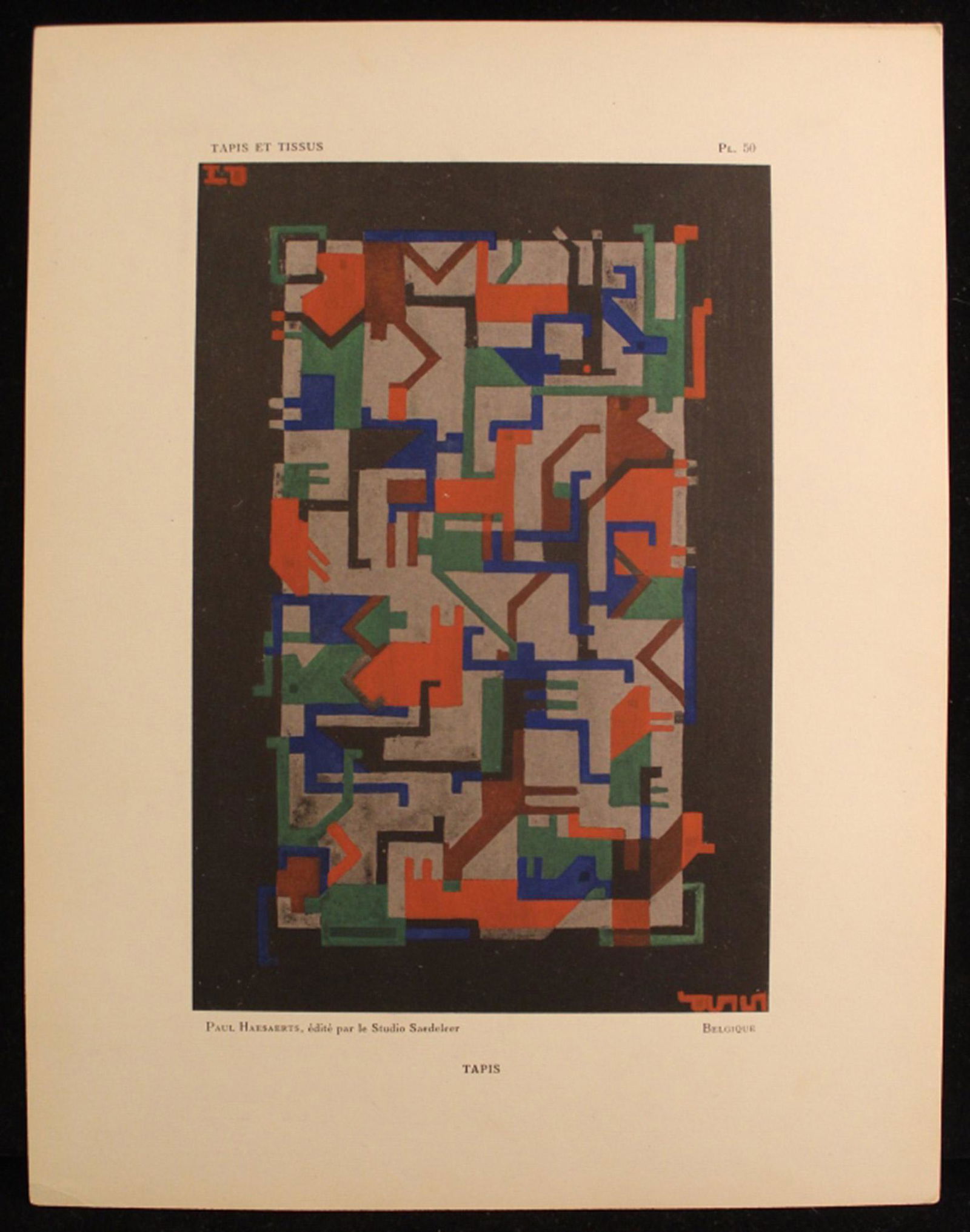 1929 French Art Deco Design Pochoir Stencil Print (1 of 4)
