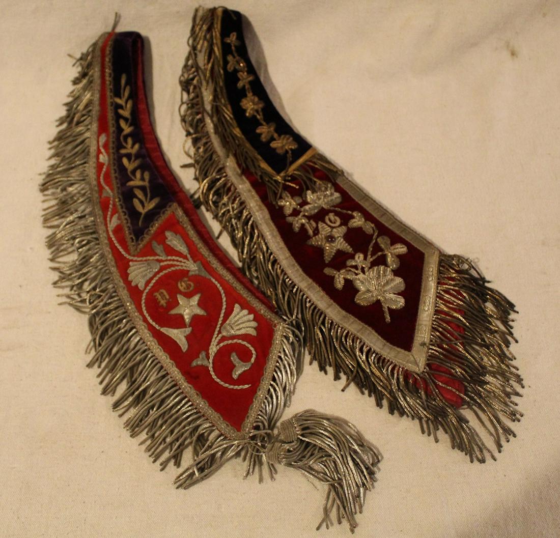 Group Odd Fellow Embroidered Ceremonial Collars (1 of 3)