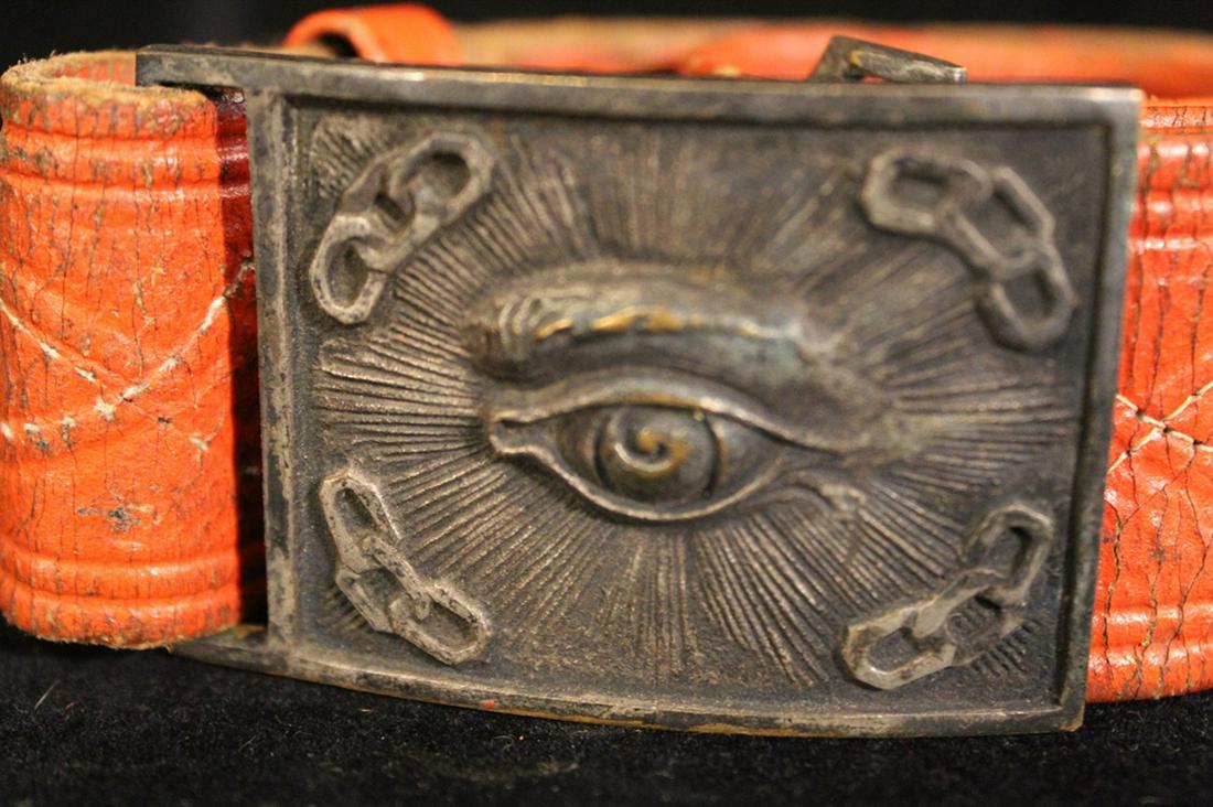 Odd Fellows All-Seeing Eye Nickel Buckle with Belt (1 of 3)