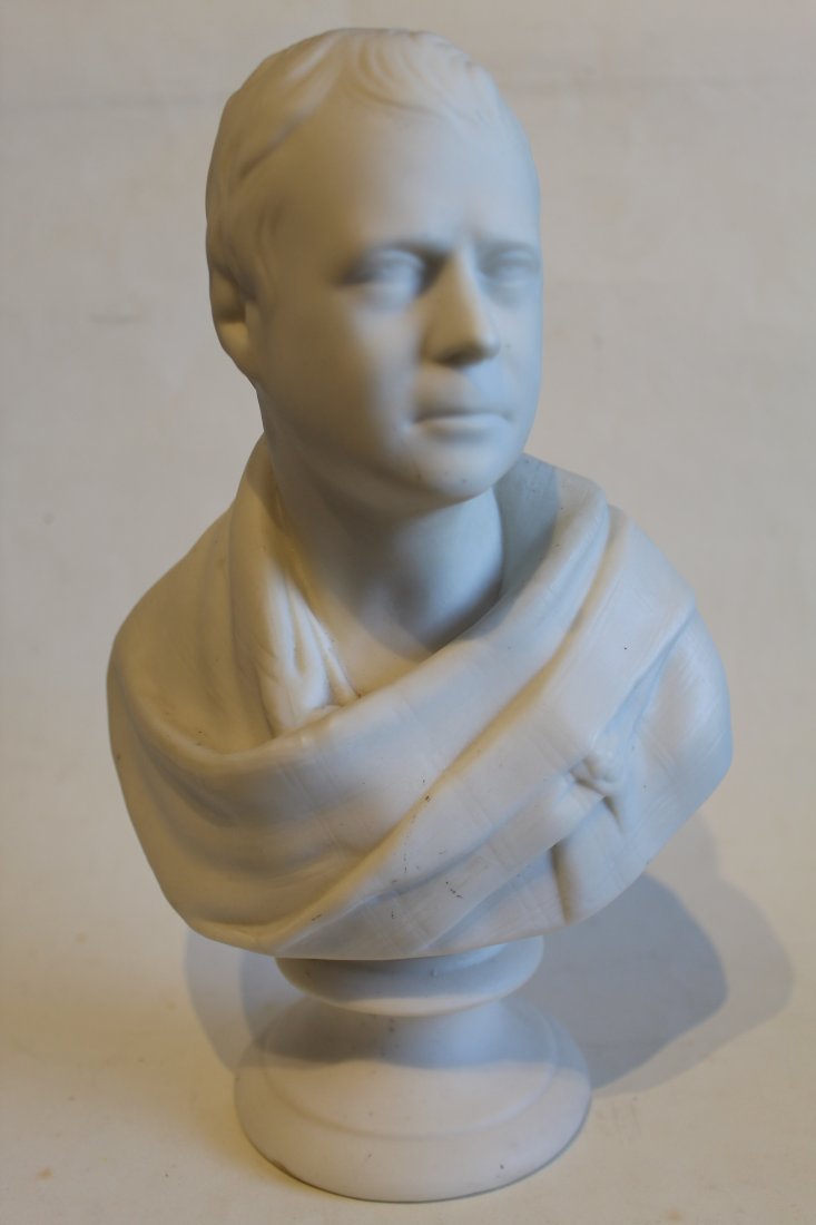 J & T Bevington Parian Bust of Sir Walter Scott: Marked J & T B with serial number. Excellent condition with no apparent chips, cracks, etc. Surface dirt, light scuffs, etc. 8.75" H approx.