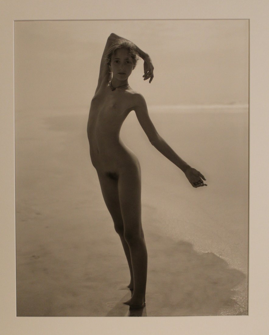 Jock Sturges (b.1947) Signed Female Nude Digital Print: "Vanessa; Montaliver", France, 1997, artist proof #1. Archival digital print on heavyweight paper. Pencil titled and AP 1 lower left margin; pencil signed, 97 date, and blind stamp to lower right marg