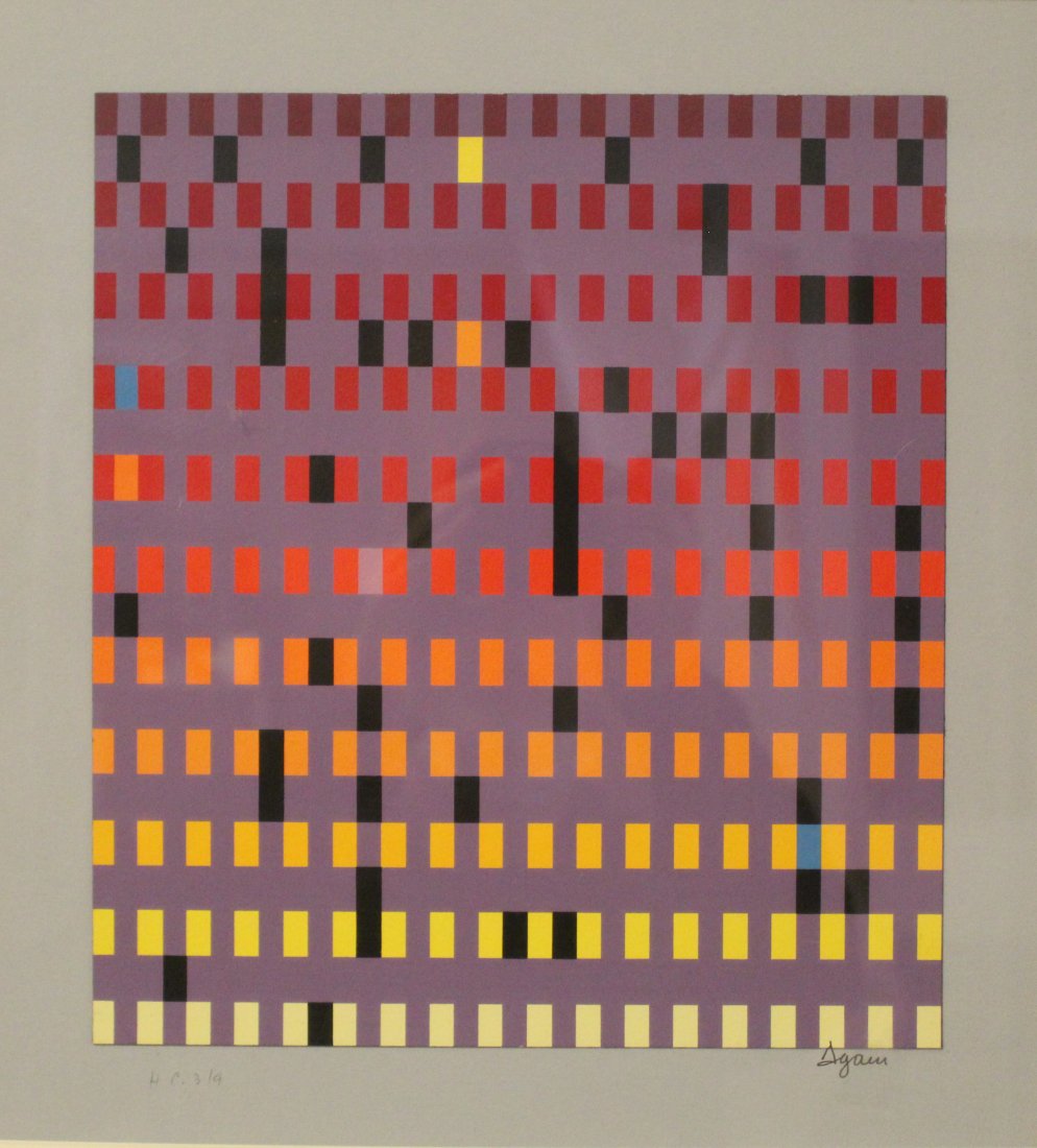 Yaacov Agam Pencil Signed Lithograph Print (1 of 5)