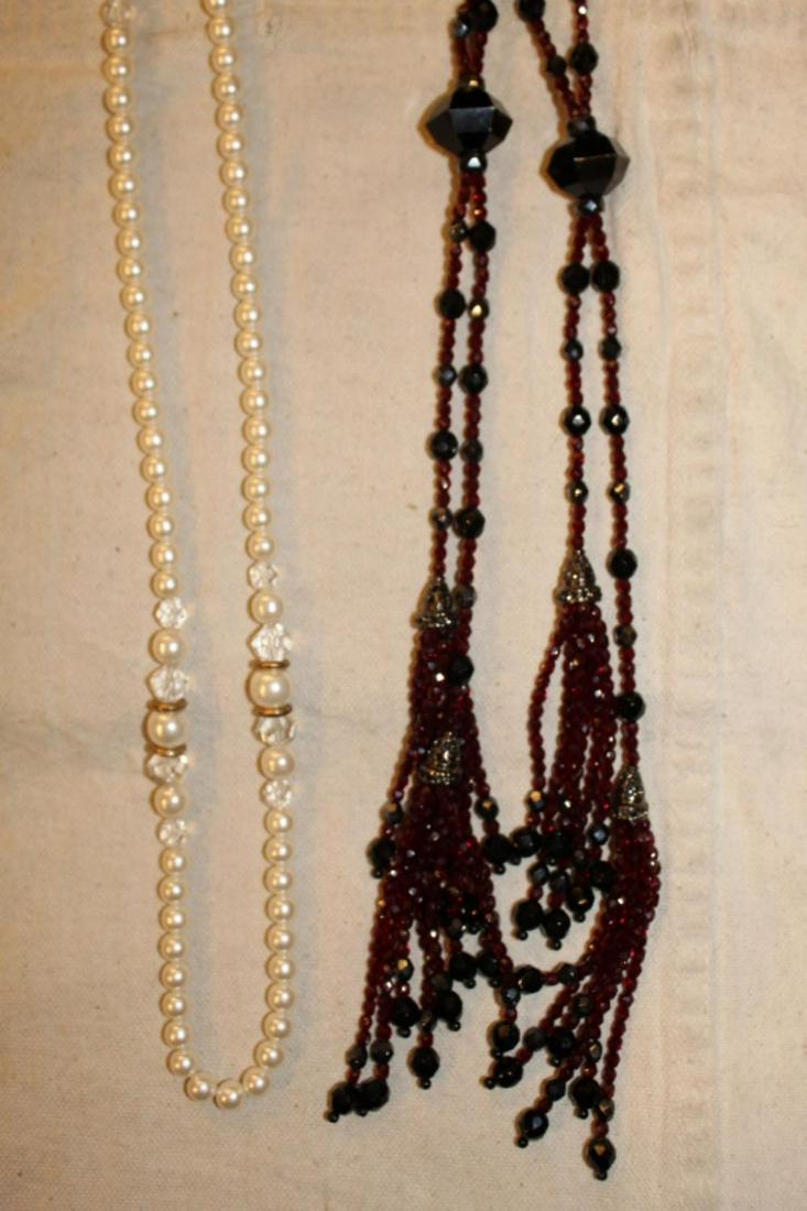 Lariat and Glass Bead Flapper Style Necklaces (1 of 6)