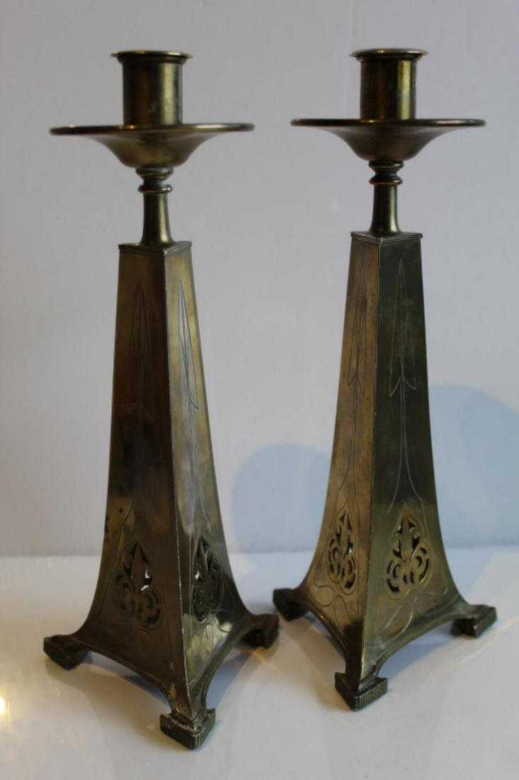 Pair Pairpoint Art Nouveau Candle Holders (1 of 6)