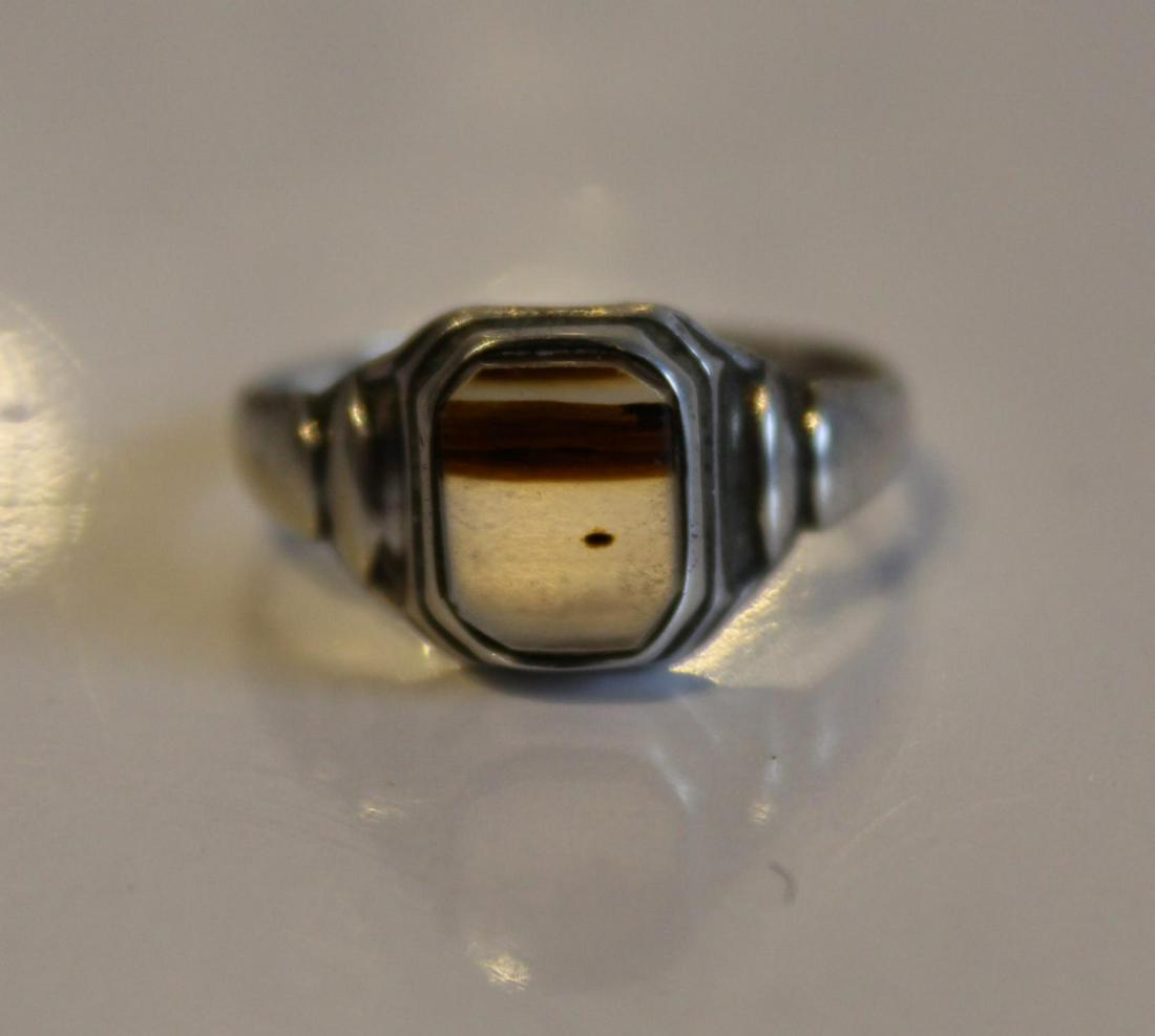 Ostby Barton Art Deco Agate & Sterling Ring (1 of 6)