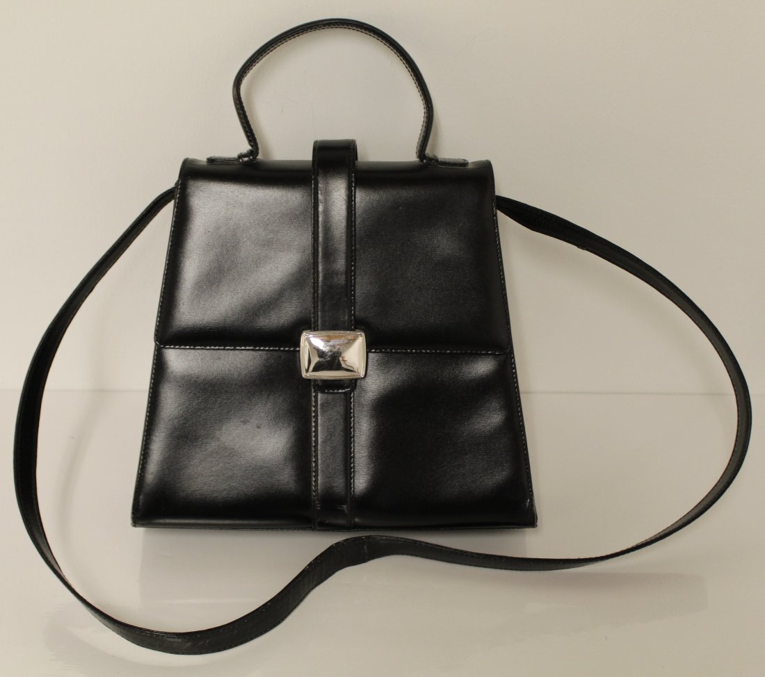 Tiffany and Co. Black Leather Top Handle Bag (1 of 9)