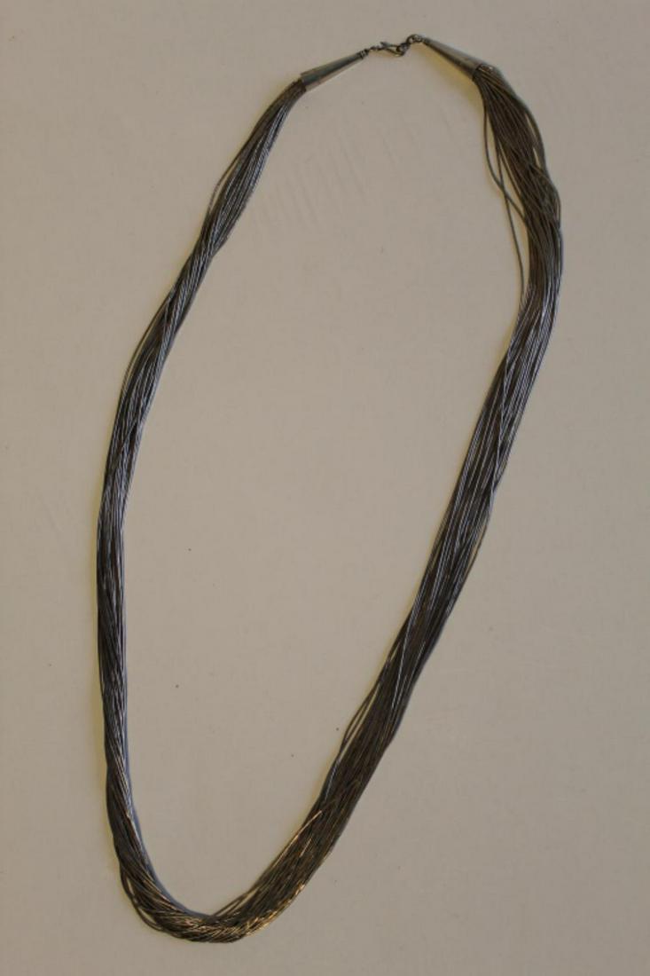 Vintage Navajo Liquid Sterling Silver Necklace (1 of 4)