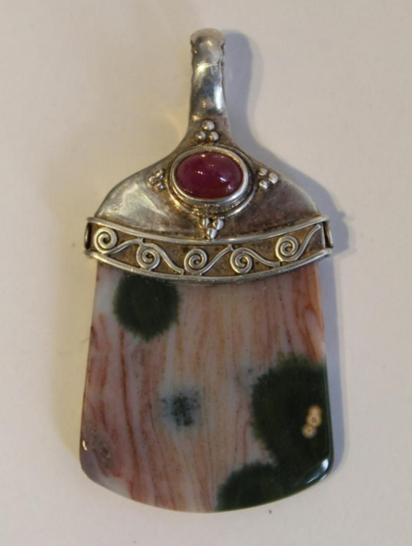 Sajen Sterling and Ocean Jasper Pendant (1 of 3)